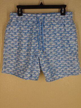 Slate and Stone animal print mens shorts sz M blue and white Mint condition!